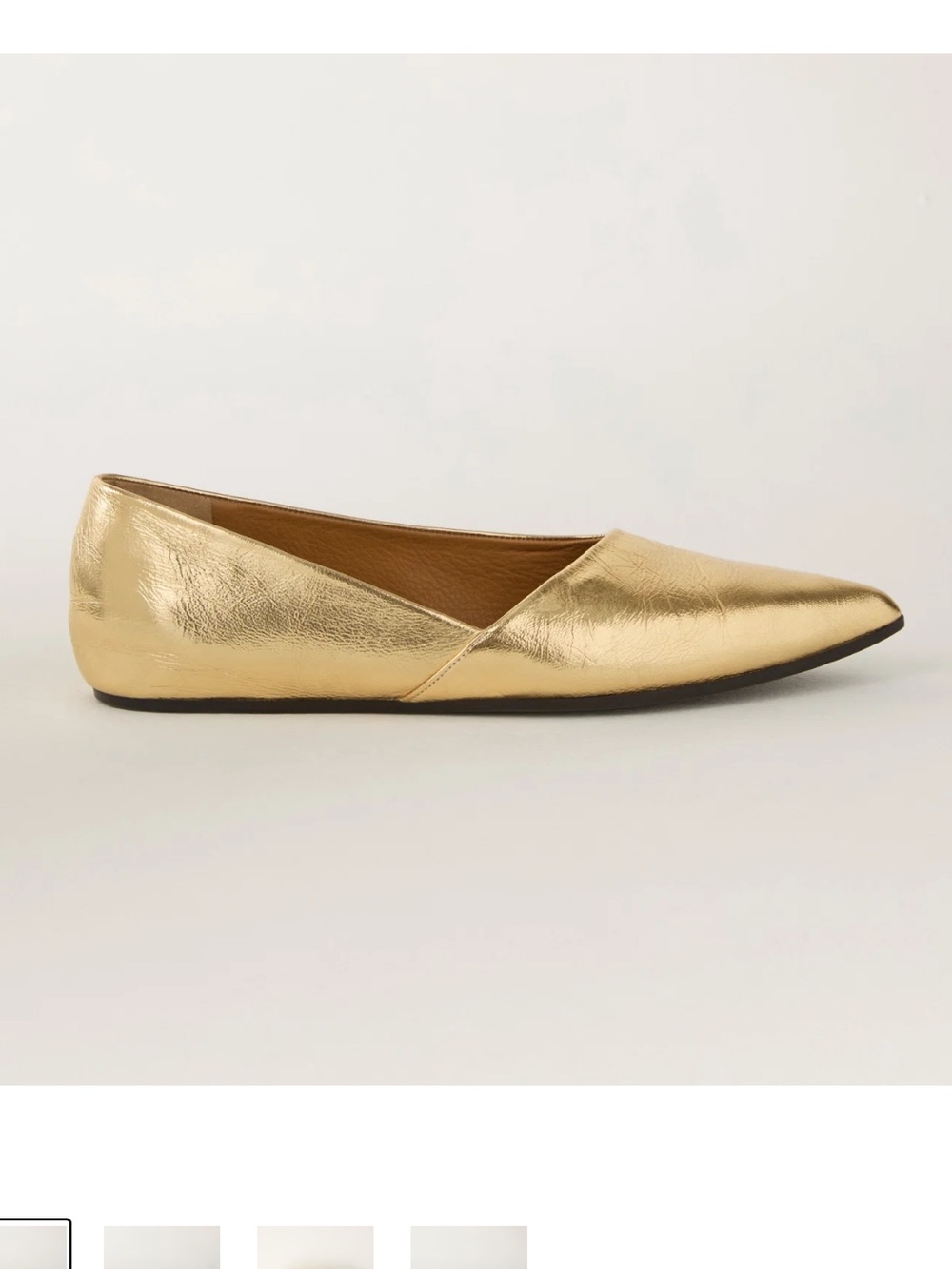 Coclico Marais gold pointed toe Flats shoes size 7